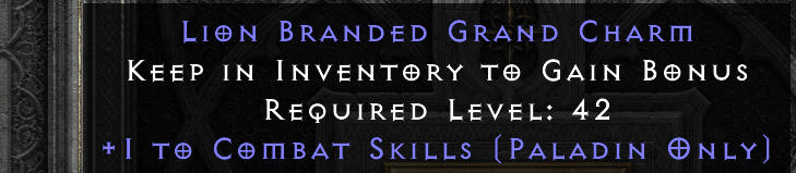 LION BRANDED GRAND CHARM original item tooltip