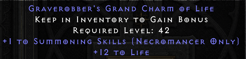 GRAVEROBBER'S GRAND CHARM OF LIFE original item tooltip