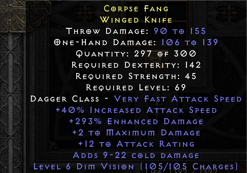 CORPSE FANG original item tooltip