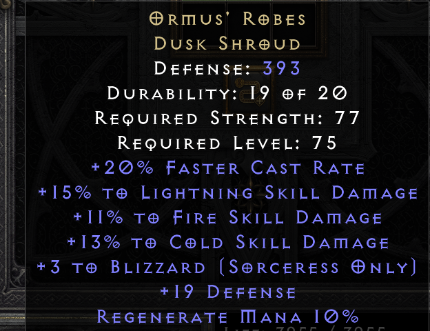 ORMUS' ROBES original item tooltip