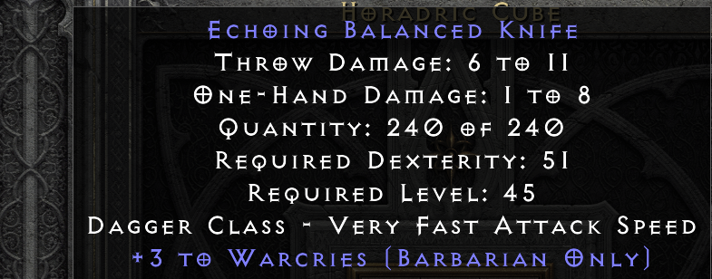 ECHOING BALANCED KNIFE original item tooltip