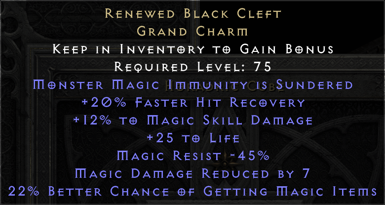 RENEWED BLACK CLEFT original item tooltip