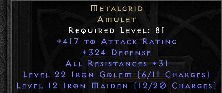 METALGRID original item tooltip