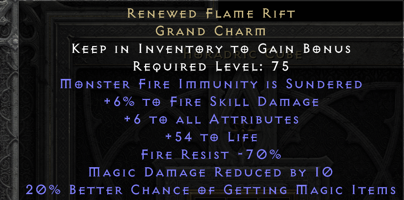 RENEWED FLAME RIFT original item tooltip