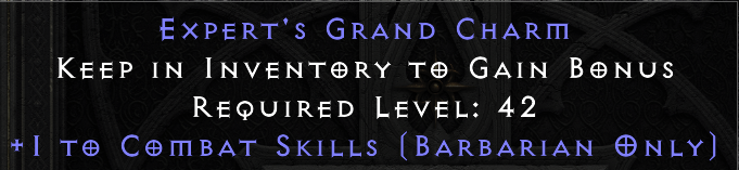 EXPERT'S GRAND CHARM original item tooltip