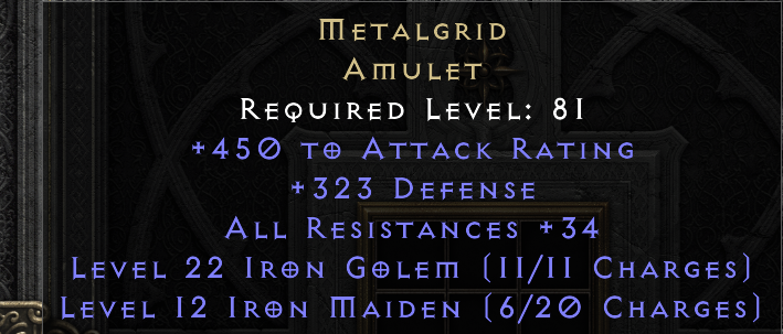 METALGRID original item tooltip