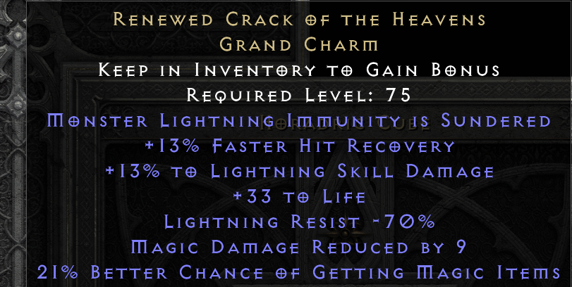 RENEWED CRACK OF THE HEAVENS original item tooltip