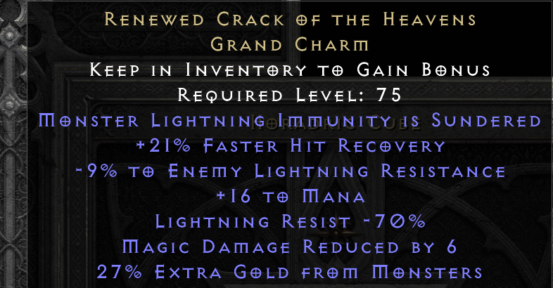 RENEWED CRACK OF THE HEAVENS original item tooltip