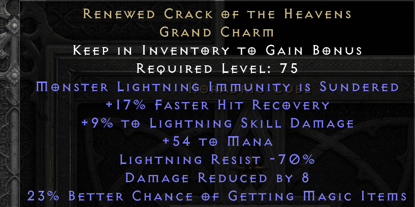 RENEWED CRACK OF THE HEAVENS original item tooltip