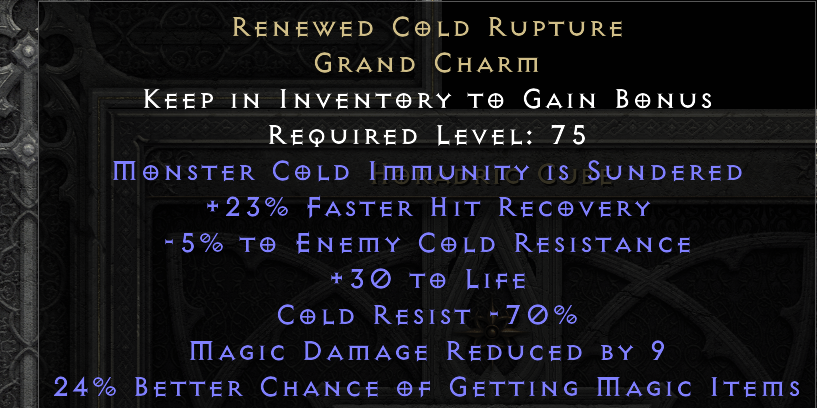 RENEWED COLD RUPTURE original item tooltip