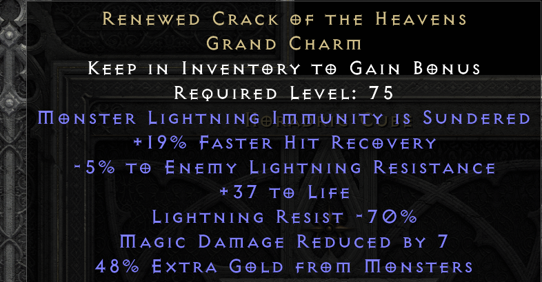 RENEWED CRACK OF THE HEAVENS original item tooltip