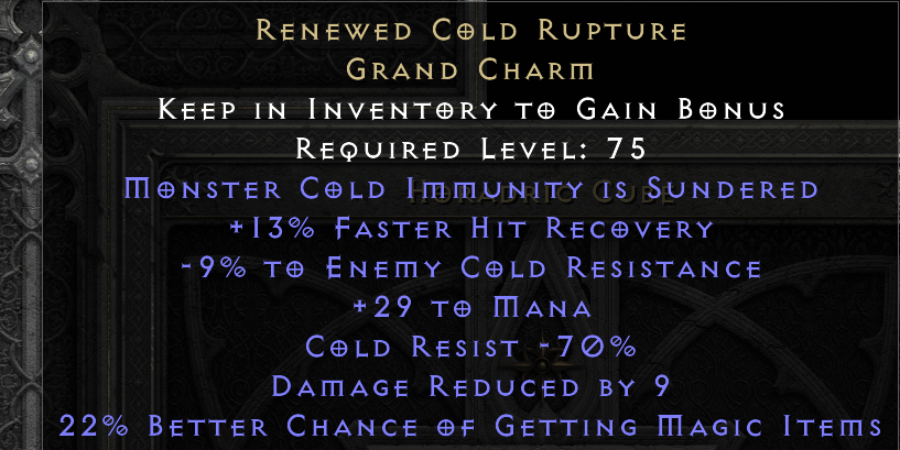 RENEWED COLD RUPTURE original item tooltip