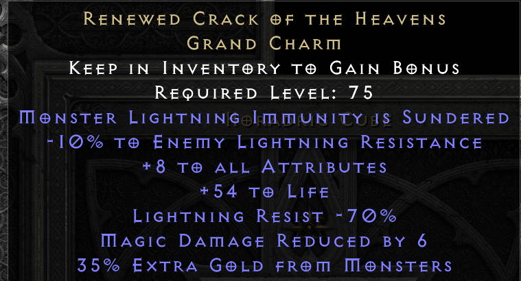 RENEWED CRACK OF THE HEAVENS original item tooltip