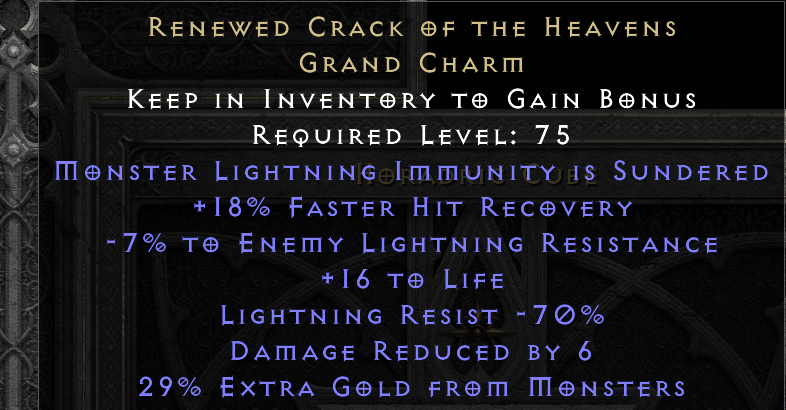 RENEWED CRACK OF THE HEAVENS original item tooltip