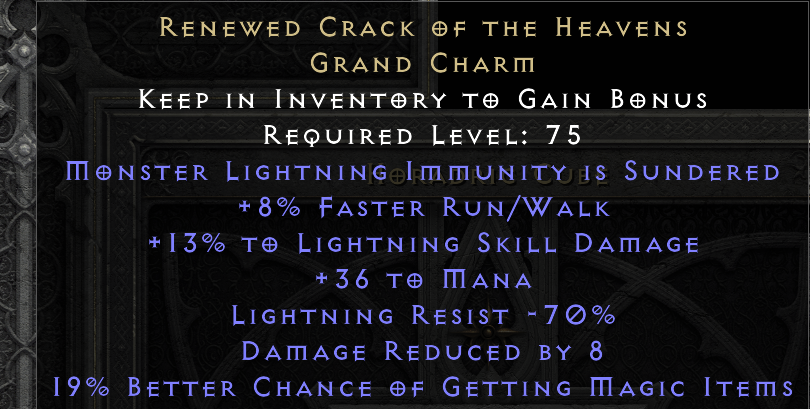 RENEWED CRACK OF THE HEAVENS original item tooltip