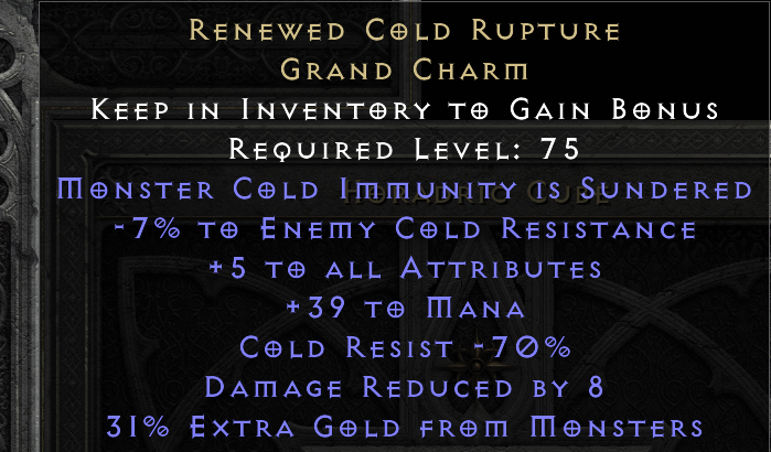 RENEWED COLD RUPTURE original item tooltip