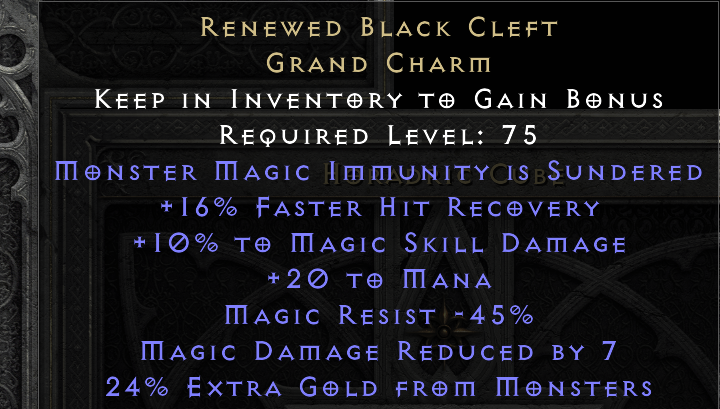 RENEWED BLACK CLEFT original item tooltip