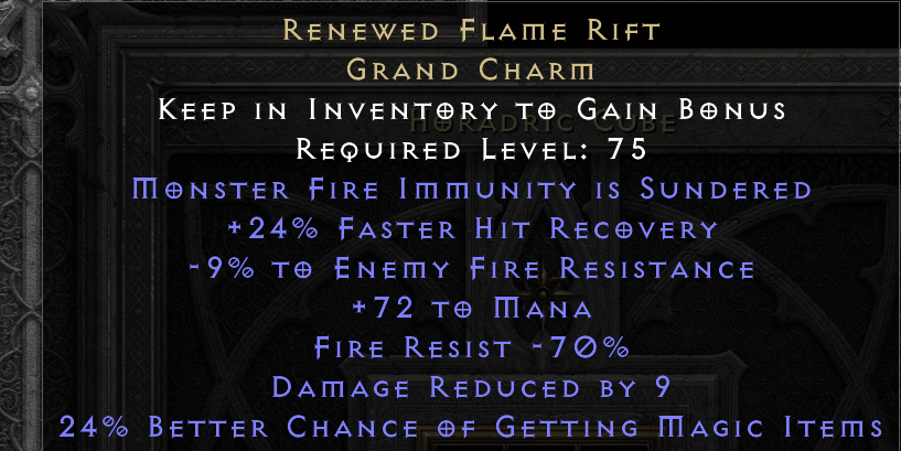 RENEWED FLAME RIFT original item tooltip