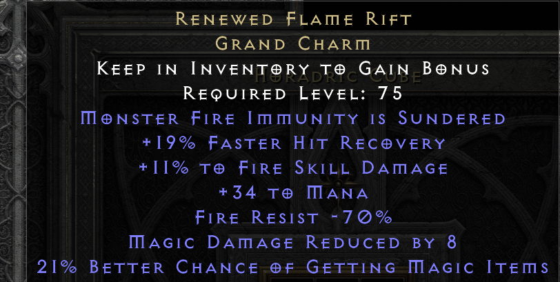 RENEWED FLAME RIFT original item tooltip