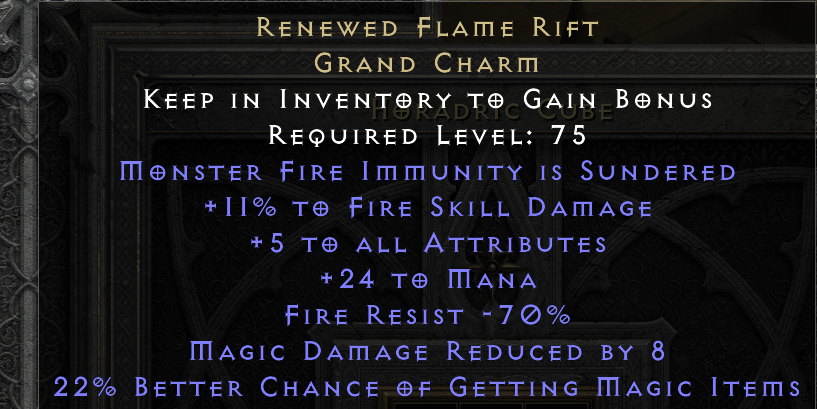 RENEWED FLAME RIFT original item tooltip
