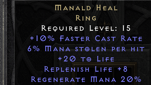 MANALD HEAL original item tooltip