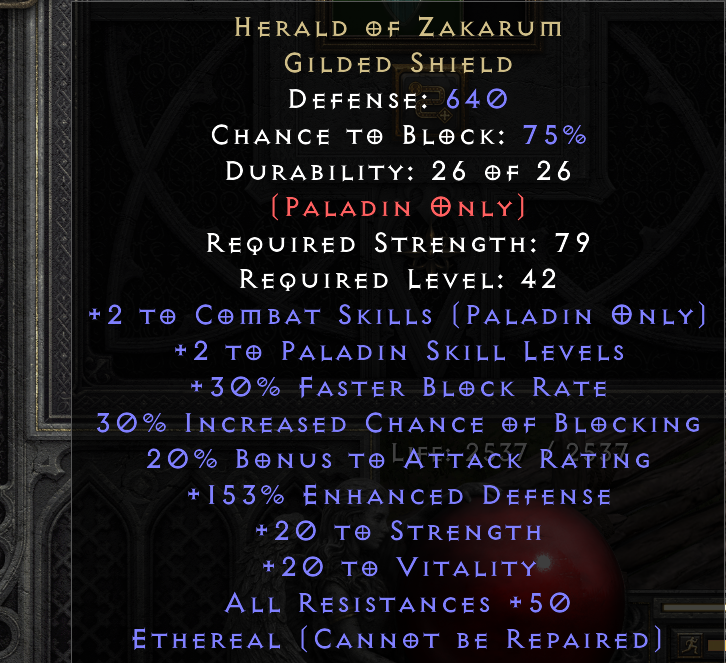 HERALD OF ZAKARUM original item tooltip